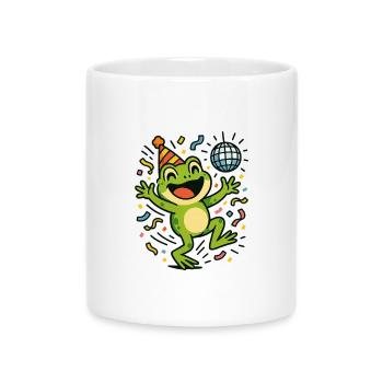 Party-Frosch - Tasse mit Herzhenkel - Weiß - Vorne