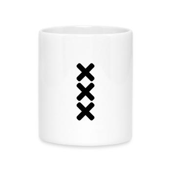 Amsterdam Noir XXX - Mug avec anse en forme de cœur - blanc - Devant