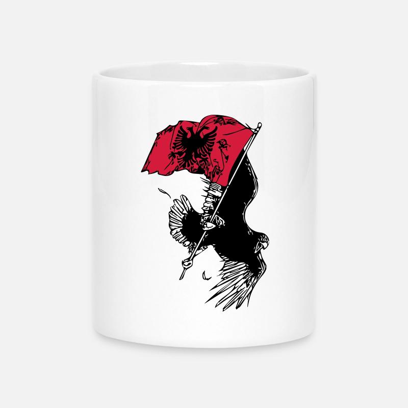 Albanischer Adler - Tasse mit Herzhenkel - Weiß