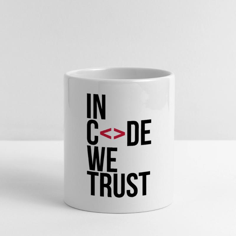 in code we trust ! Mug avec anse en forme de cœur