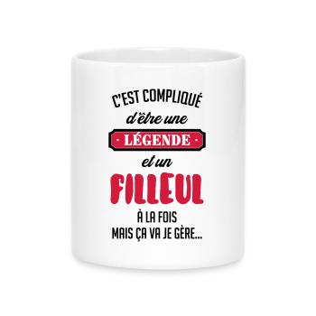 Filleul Filleule Baptême Parrain Marraine - Mug with Heart-Shaped Handle - white - Front
