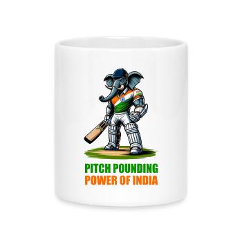 India cricket elephant design - Mug with Heart-Shaped Handle - white - Front