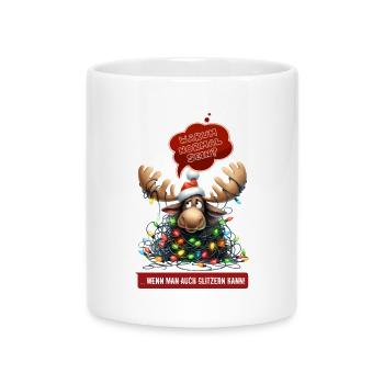 LUSTIGER ELCH | Weihnachtspulli | ugly sweater - Tasse mit Herzhenkel - Weiß - Vorne