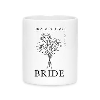 De Miss à Mrs -Floral Bride - Mug avec anse en forme de cœur - blanc - Devant