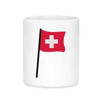 Schweizer Flagge - Tasse mit Herzhenkel - Weiß - Vorne