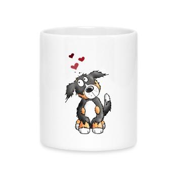 Cadeau d'un ami chien de montagne bernois dans l'amour I - Mug avec anse en forme de cœur - blanc - Devant