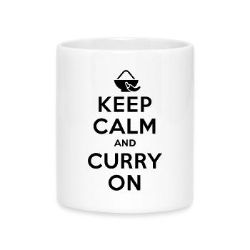 Keep calm and curry on - Mug with Heart-Shaped Handle - white - Front