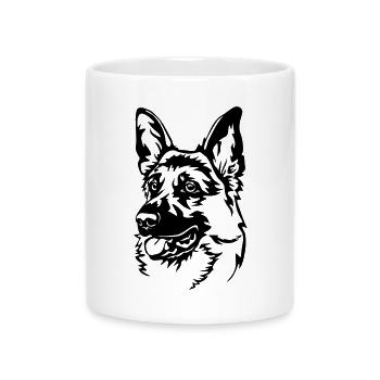 German Shepherd - Mug with Heart-Shaped Handle - white - Front