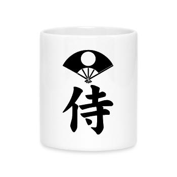 Samurai emblem of the Satake clan (black) - Mug with Heart-Shaped Handle - white - Front