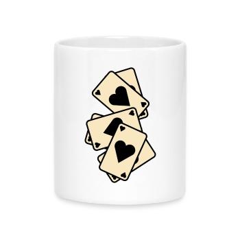 Herz-Ass-Kartenmischen - Tasse mit Herzhenkel - Weiß - Vorne