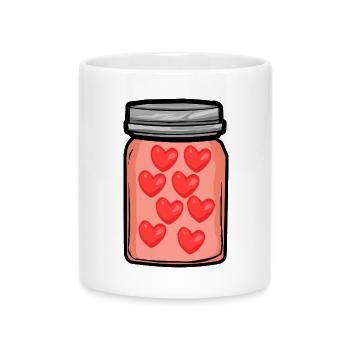 Pot de cœurs - Mug avec anse en forme de cœur - blanc - Devant