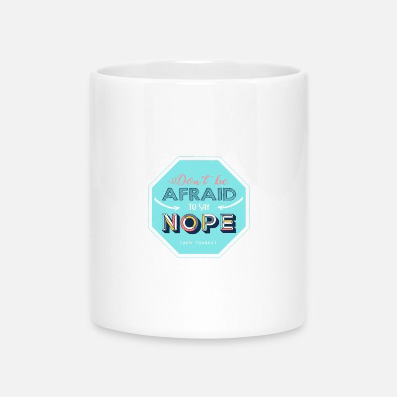 Nope design - Mug with Heart-Shaped Handle - white