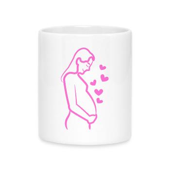 Mom Heart Baby Bump Pregnancy Pregnant - Mug with Heart-Shaped Handle - white - Front