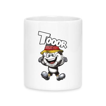Tooor Ballheld mit Hut Cartoon - Tasse mit Herzhenkel - Weiß - Vorne