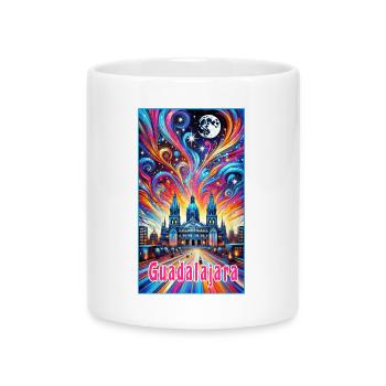 Guadalajara Mexico colorful design - Mug with Heart-Shaped Handle - white - Front
