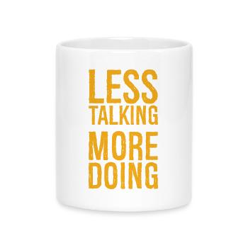 less talking more doing funny tea - Mug with Heart-Shaped Handle - white - Front