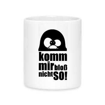 Pinguin Fun Spruch Geschenk Tier lustig - Tasse mit Herzhenkel - Weiß - Vorne