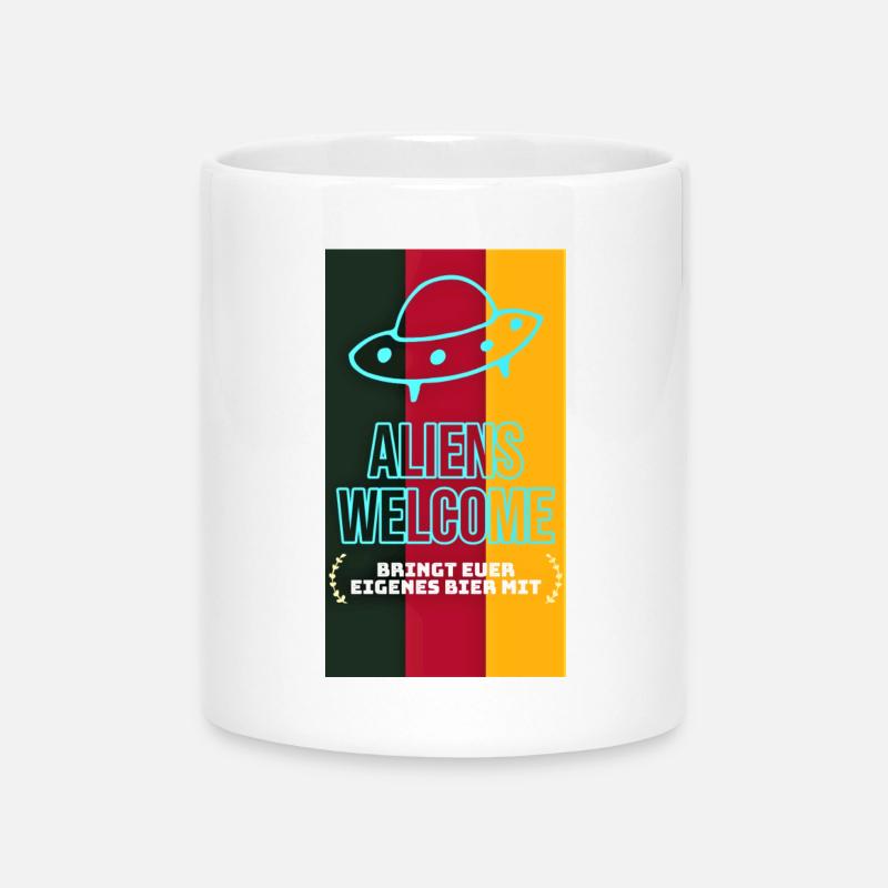 Bière Alien Réception Humour - Mug avec anse en forme de cœur - blanc