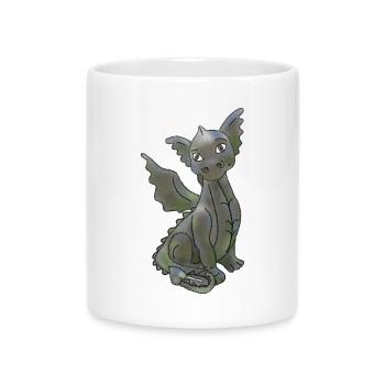 einfacher Drache - Tasse mit Herzhenkel - Weiß - Vorne