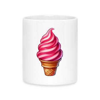 Candy Canes Ice Cream Motif in a Cute Sundae - Mug with Heart-Shaped Handle - white - Front