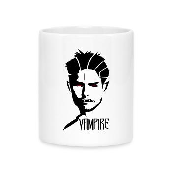 Männlicher Vampir - Tasse mit Herzhenkel - Weiß - Vorne