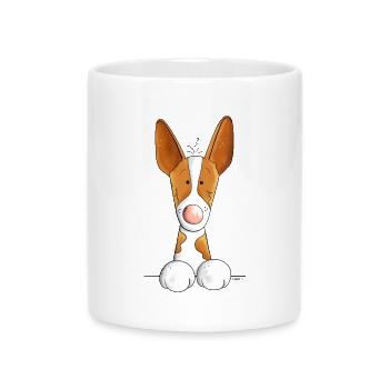 Neugieriger Podenco - Tasse mit Herzhenkel - Weiß - Vorne