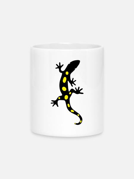 Eidechse Salamander Gecko Feuersalamander - Tasse mit Herzhenkel - Weiß