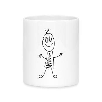 Strich Figur - Tasse mit Herzhenkel - Weiß - Vorne