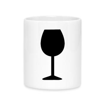 Weinglas, Wein - Tasse mit Herzhenkel - Weiß - Vorne