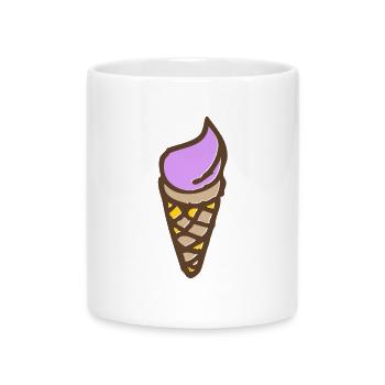Eis - Softeis - Tasse mit Herzhenkel - Weiß - Vorne