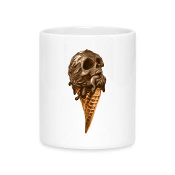 Softeis mit ätherischem Totenkopf - Tasse mit Herzhenkel - Weiß - Vorne