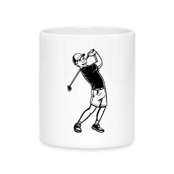 Golfer Skizze - Tasse mit Herzhenkel - Weiß - Vorne