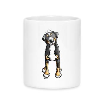 Drôle Grand Bouvier Suisse - Mug avec anse en forme de cœur - blanc - Devant