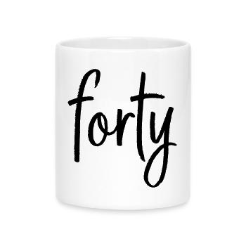 forty 40 Geburtstag Jubiläum Geschenk - Tasse mit Herzhenkel - Weiß - Vorne