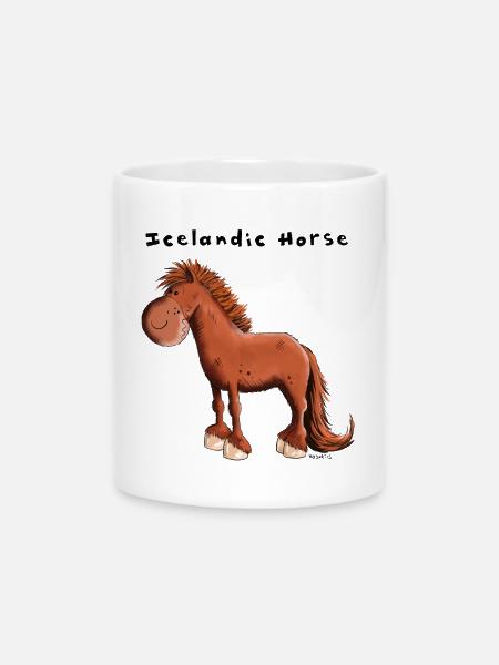 Der Isländer - Tasse mit Herzhenkel - Weiß