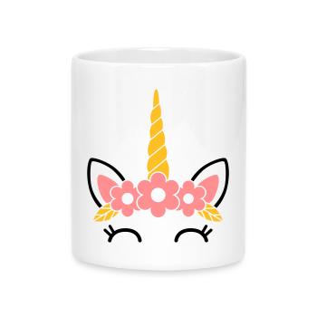 Reine des fleurs : la majestueuse licorne - Mug avec anse en forme de cœur - blanc - Devant