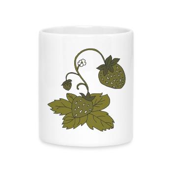 strawberry plant - Mug with Heart-Shaped Handle - white - Front