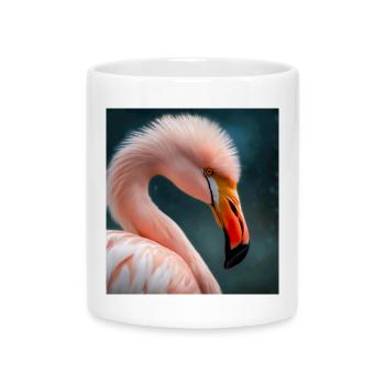 Flamingo - Tasse mit Herzhenkel - Weiß - Vorne