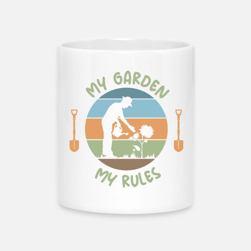 lustige Sprüche Gärtner Gartenliebe retro Logo - Tasse mit Herzhenkel - Weiß
