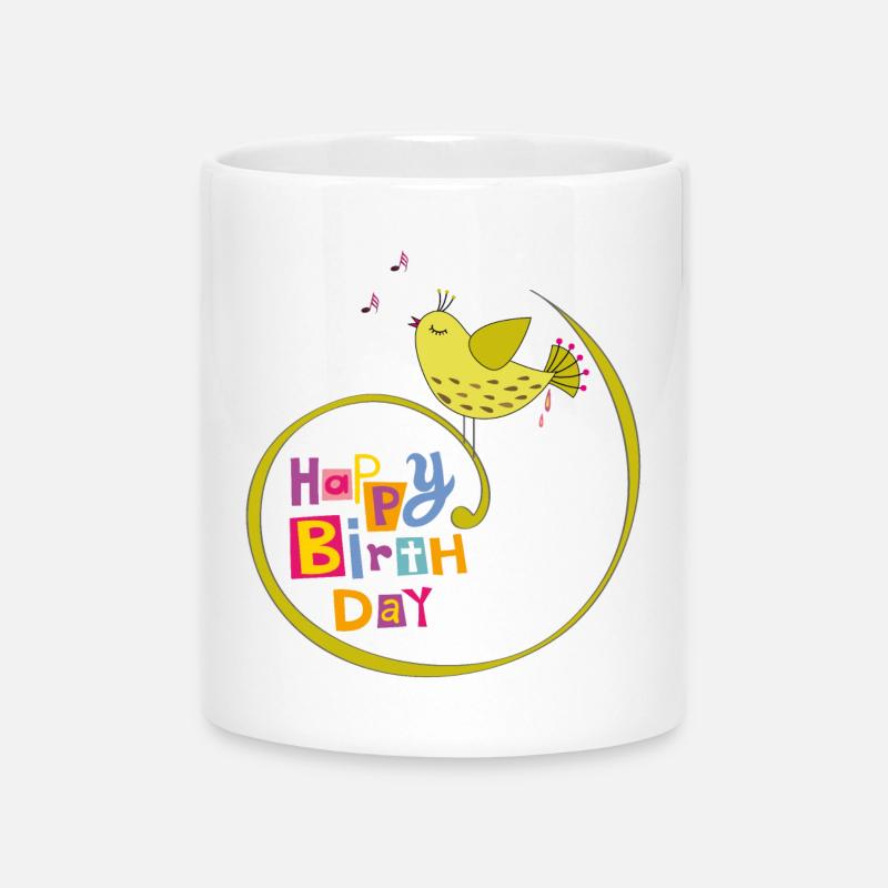 Happy Birthday - Mug with Heart-Shaped Handle - white