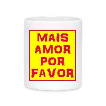 T-shirt mais amor por favor t-shirt - Mug avec anse en forme de cœur - blanc - Devant