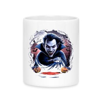 Reißzähne & Schrecken Halloween Vampir - Tasse mit Herzhenkel - Weiß - Vorne
