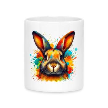 Rabbit - Mug with Heart-Shaped Handle - white - Front
