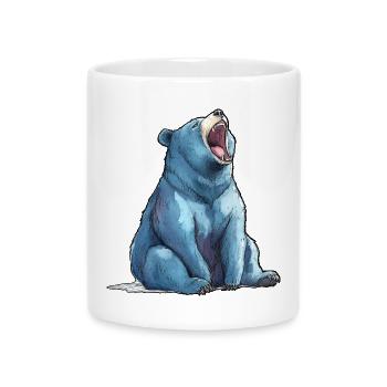 Watercolor Blue Bear - Mug with Heart-Shaped Handle - white - Front