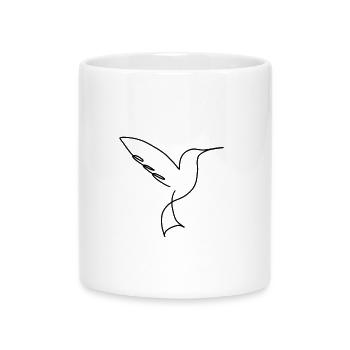 Silhouette de colibri - Simple design naturel - Mug avec anse en forme de cœur - blanc - Devant