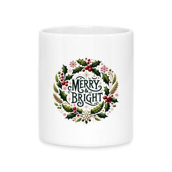 Merry & Bright - Mug with Heart-Shaped Handle - white - Front