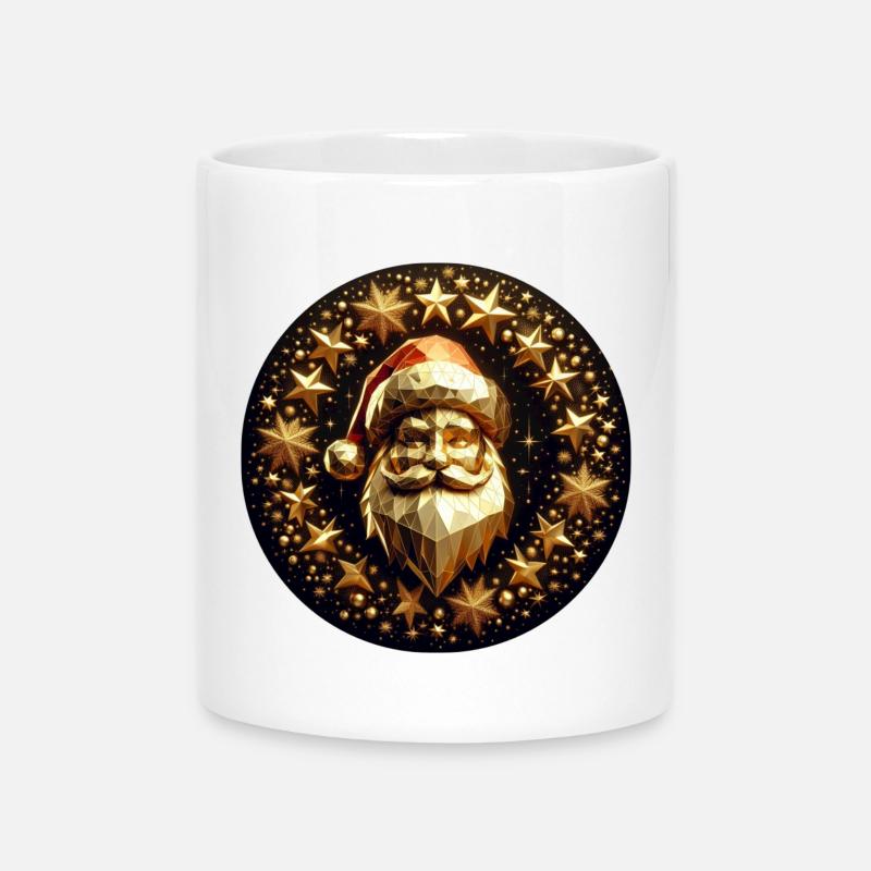 Santa Claus with hat and stars - Mug with Heart-Shaped Handle - white