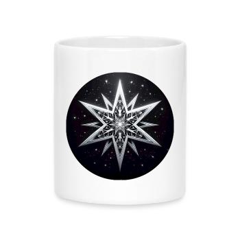 Étoile blanc gris pliage Art - Mug avec anse en forme de cœur - blanc - Devant