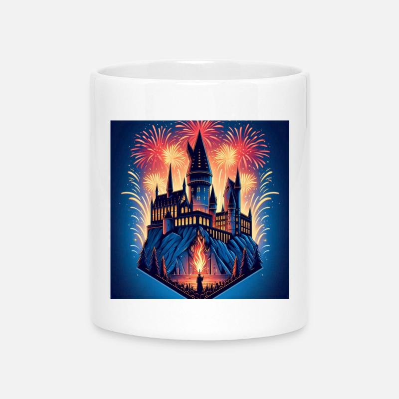 Château magique 3 - Mug avec anse en forme de cœur - blanc