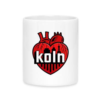 Heart City Skyline Design - Mug with Heart-Shaped Handle - white - Front
